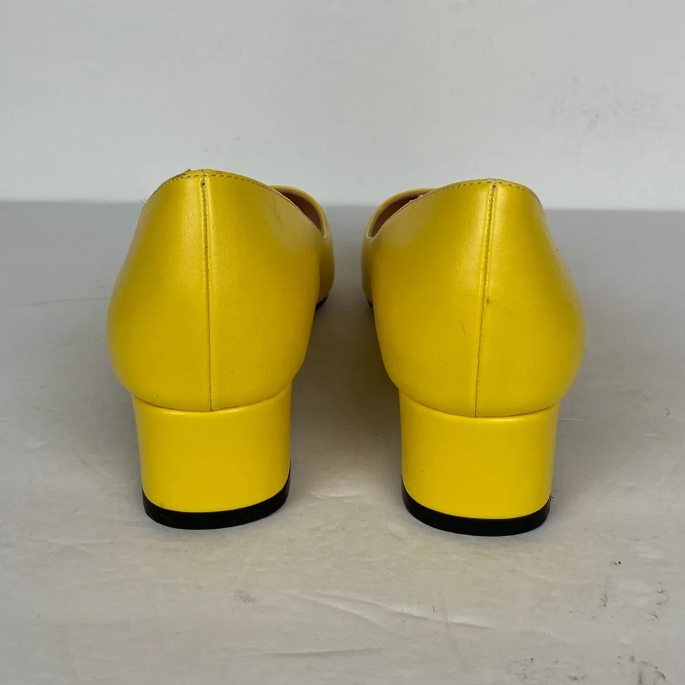 Wayderns Square Heels Pumps Shoes Size 7 Neon Yellow Preppy Career Y2K Inspired - Picture 6 of 9